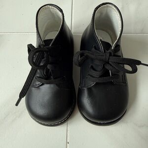 Josmo Baby Unisex Lace Up Hard Walking Shoes Traditional Size 4.5 Black NEW